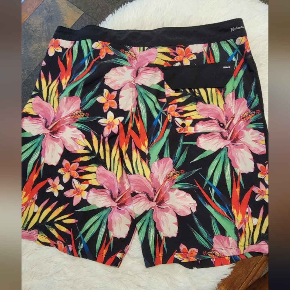 Hurley Phantom boardshorts Bird Of Paradise Hibiscus Flowers Sz 38 - Picture 2 of 10